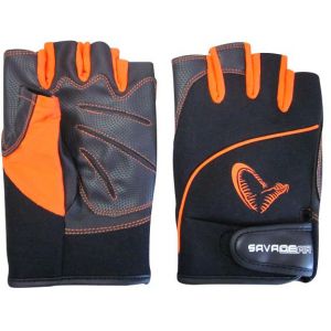 Savage Gear ProTec kortfingerhandskar svart/orange