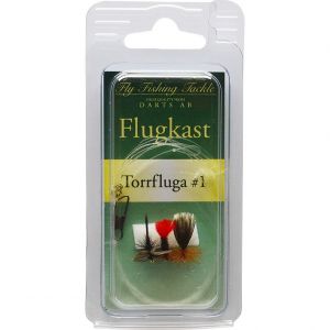 Darts Flugkast inkl. tafs med tre snappers torrfluga #1