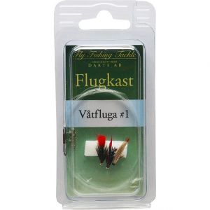 Darts Flugkast inkl. tafs med tre snappers våtfluga #1