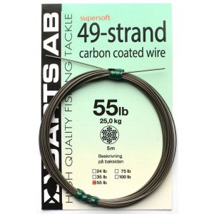 Darts 49-Strand Carbon Coated Wire Supersoft 24 lb svart 0.450 mm x 5 m