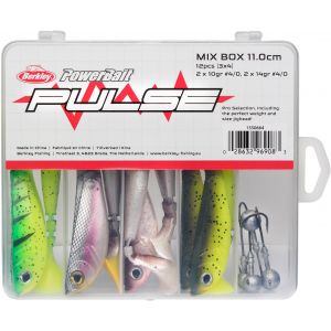 Berkley Pulse Shad Box 11 cm jiggar + jiggskallar 12+4-pack