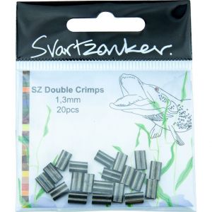 Svartzonker kort vajerlås till dubbelvajer 0.8 mm svart 20-pack