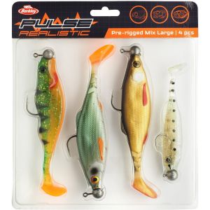 Berkley Pulse Realistic Mix pre-rigged jiggkit large 4+4-pack