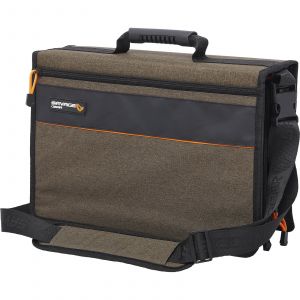 Savage Gear Flip Rig betesväska med 1 ask & 12 PE zip-påsar [39 x 25 x 10 cm] 10L brun/svart