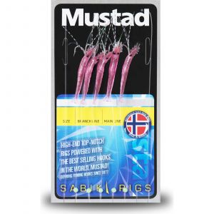Mustad Mini Shrimp Rig med 5 st stl. #6 krokar fluo pink 1-pack
