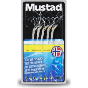 Mustad Mini Shrimp Rig med 5 st stl. #6 krokar green glow 1-pack