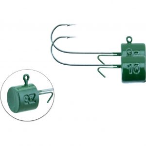 Svartzonker Ned Bismuth jiggskalle 10 g med 1/0 krok dark green 2-pack