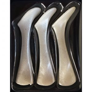 Headbanger Shad 16 cm replacement tails pearl white 3-pack