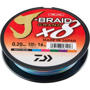 Daiwa J-Braid Grand X8 flätlina multi color 0.350 mm x 300 m