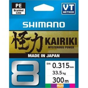 Shimano Kairiki 8 flätlina multi colour 0.315 mm x 300 m
