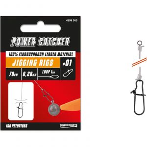 SPRO Power Catcher Jigging Rigs med #01 beteslås [0.28 mm x 70 cm] 3-pack