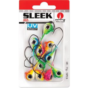 VMC Sleek Jig jiggskalle med #2/0 krok [7 g] assorted uv 10-pack