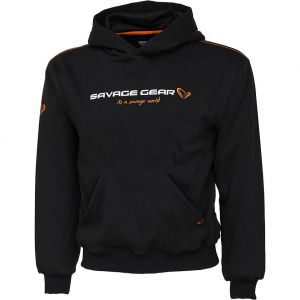 Savage Gear Junior Logo huvtröja svart 10-12 år