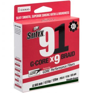 Sufix 91 flätlina lo-vis green 0.128 mm x 150 m