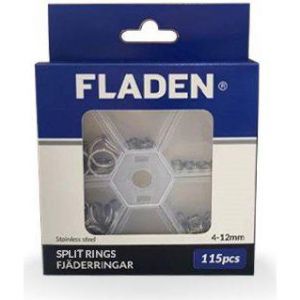 Fladen Spring Rings stainless steel 4-12 mm 115-pack