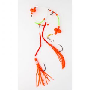 Fladen Cod/Whiting Red Double Rattle Octopus häckla med 2 st stl. #7/0 krokar 1-pack