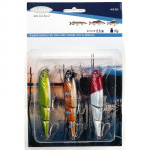 Fladen Insjö Ledad Wobbler betesset 12.5 cm [16 g] 3-pack