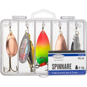Fladen Insjö & Kust spinnare [8-14 g] blandade färger 5-pack