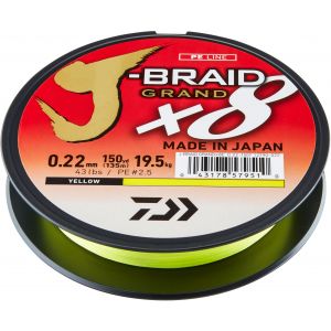 Daiwa J-Braid Grand X8 flätlina chartreuse 0.160 mm x 135 m