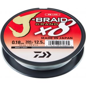 Daiwa J-Braid Grand X8 flätlina grey 0.180 mm x 135 m