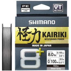Shimano Kairiki 8+ flätlina grey 0.100 mm x 150 m