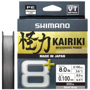 Shimano Kairiki 8+ flätlina grey 0.130 mm x 300 m