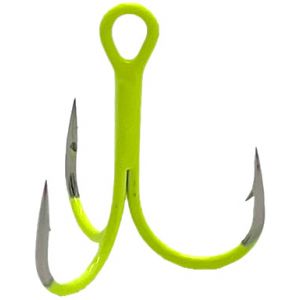 FJ Gear Kemiskt vässad trekrok uv chartreuse stl. #4, 5-pack