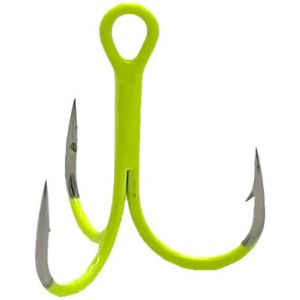 FJ Gear Kemiskt vässad trekrok uv chartreuse stl. #6, 5-pack