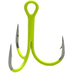 FJ Gear Kemiskt vässad trekrok uv chartreuse stl. #2/0, 5-pack