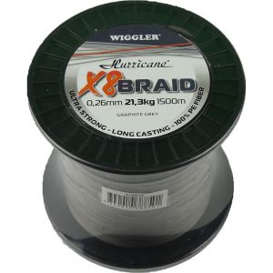 Hurricane X8 Braid flätlina grå 0.160 mm x 1500 m