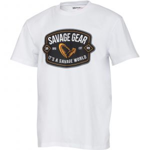 Savage Gear Badge Logo t-shirt vit xx-large
