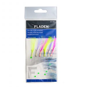 Fladen Sabiki häckla med 6 st stl. #6 krokar gul/lila/rosa & lyspärla 1-pack