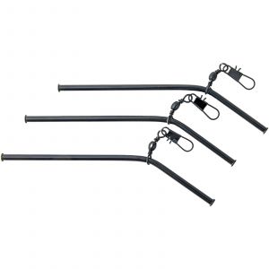 Fladen curved casting boom in metal black 3-pack