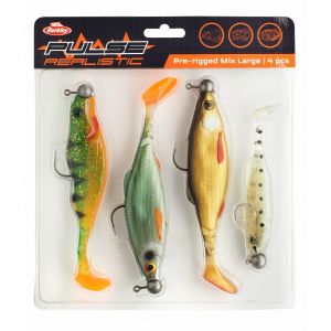 Berkley Pulse Realistic Mix pre-rigged jiggkit large 4+4-pack