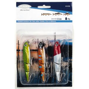 Fladen Insjö Ledad Wobbler betesset 12.5 cm [16 g] 3-pack