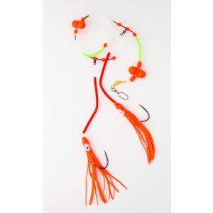 Fladen Cod/Whiting Red Double Rattle Octopus häckla med 2 st stl. #7/0 krokar 1-pack
