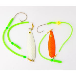 Fladen Ling/Lump Halibut/Hake Flutterspoon häckla med 2 st stl. #3/0 krokar 1-pack