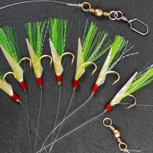 Fladen Sabiki häckla gul & grön med 7 st stl. #4 krokar 1-pack