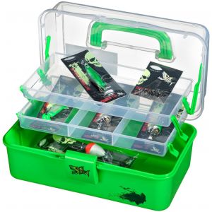 Fladen Lilla fiskelåda 2 plan [28 x 16 x 13 cm] för insjöfiske limegrön