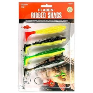 Fladen Ribbed Shad kit 12 cm [12 g skalle] 2+4-pack