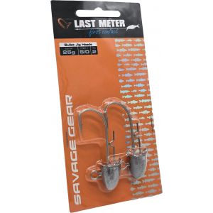 Savage Gear Bullet jiggskalle large 25 g med 5/0 krok silver 2-pack