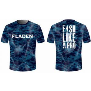 Fladen UV t-shirt blå kamouflage large