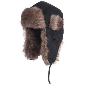 Fladen Insulated Winter Hat with Faux Fur Black