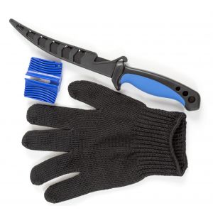 Fladen Fillet Knife 15 cm including knife sharpener and glove