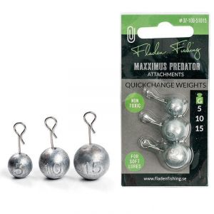 Fladen Quickchange weights [5, 10, 15 g] for soft baits 3-pack
