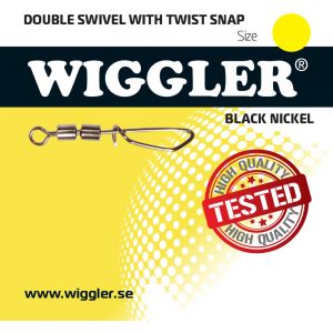 Wiggler Twist beteslås med dubbla lekande 27 kg stl. 6 silver 3-pack