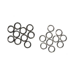 Savage Gear Splitring i rostfritt stål 11 kg (24 lb) 4 mm silver & svart 10+10-pack