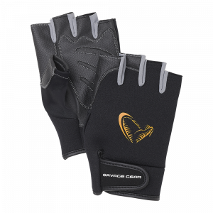 Savage Gear Neoprene Half Finger handskar svart medium