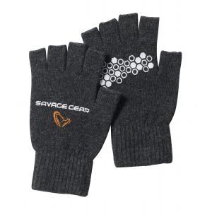 Savage Gear Knitted kortfingerhandskar mörkgrå