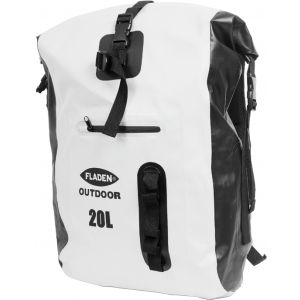 Fladen Outdoor vattentät ryggsäck 20 liter vit/svart